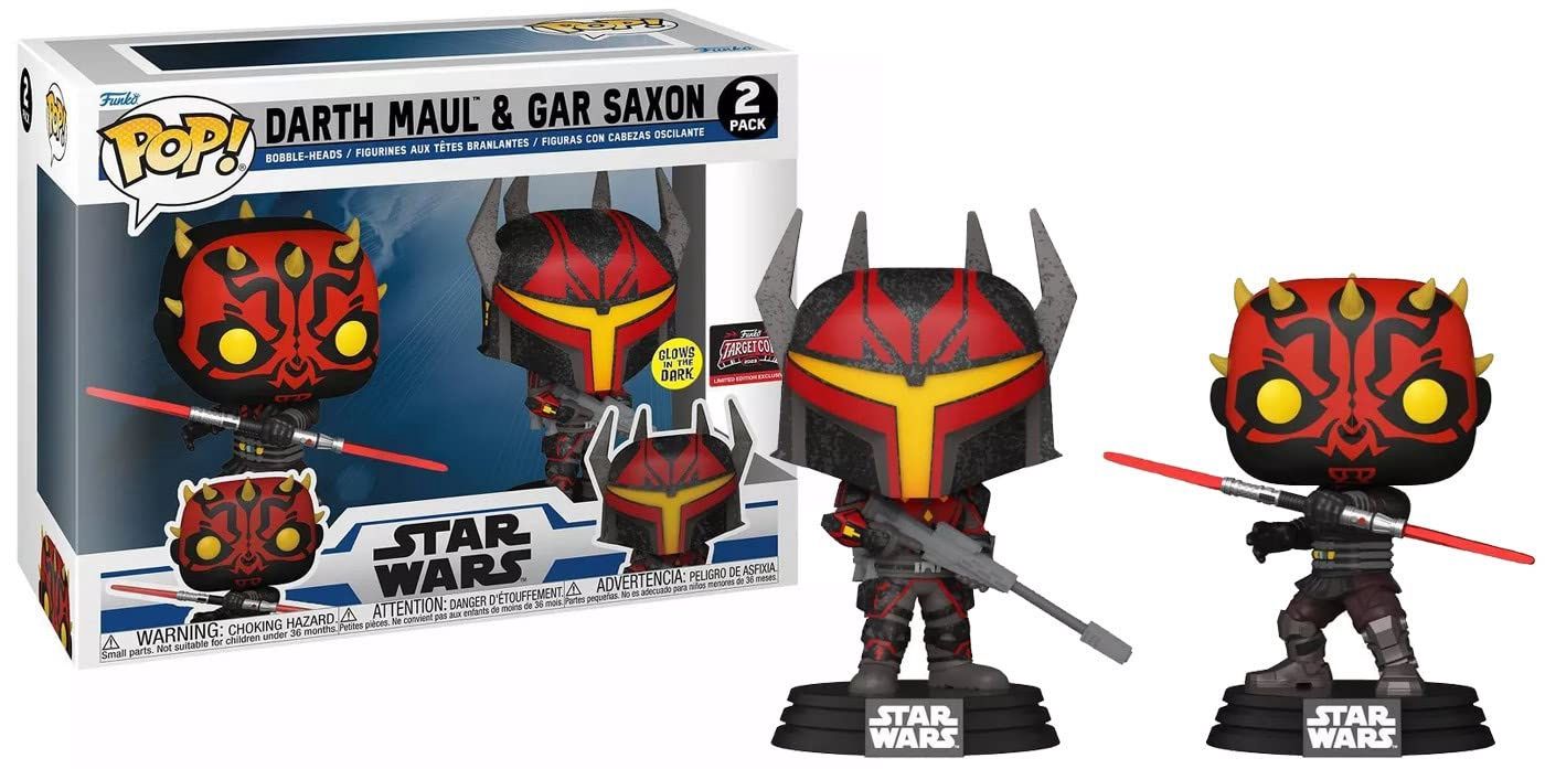 2 Pack - Star Wars - Darth Maul &amp; Gar Saxon (Glow in the Dark) - Target Con Exclusive 2023 - Funko Pop!