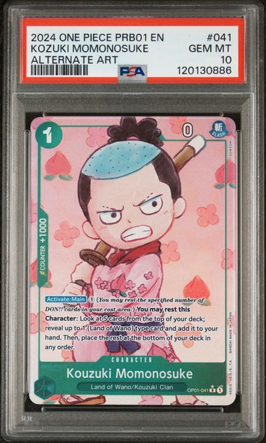 PSA 10 - 2024 One Piece - PRB01 EN Kozuki Momonosuke Alternate Art - #041 [120130886]