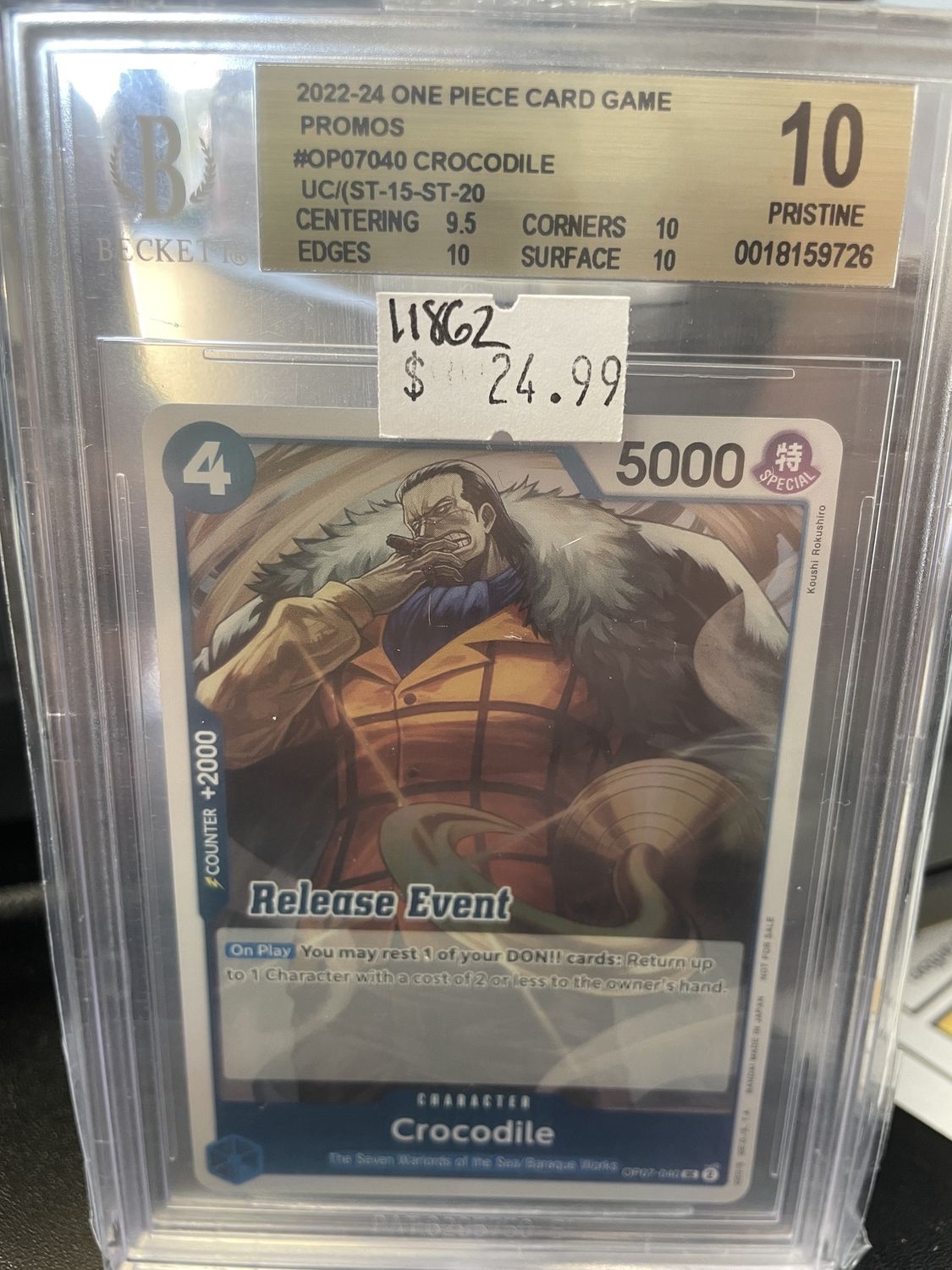 BGS 10 - 2022-24 One Piece -  Promos - #OP07040 Crocodile - [0018159726]