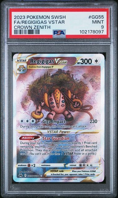 PSA 9 - 2023 POKEMON SWSH - FULL ART Regigigas VStar - Crown Zenith - #GG55 [102178097]