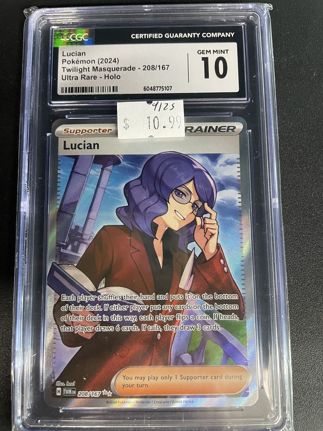 CGC 10 - 2024 POKEMON - Lucian - Holo Ultra Rare - Twilight Masquerade - 208/167 [6048775107]
