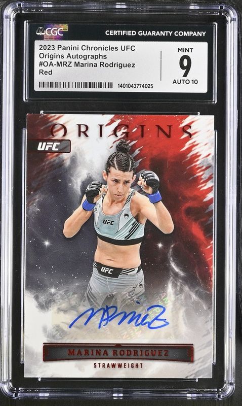 CGC 9 - 2023 Panini Chronicles UFC Origins Autograph - #OA-MRZ Marina Rodriguez - Red - [1401043774025]