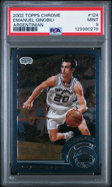 PSA - 9 - 2002 Topps Chrome Emanuel Ginobili Argentinian #124 [129980279]
