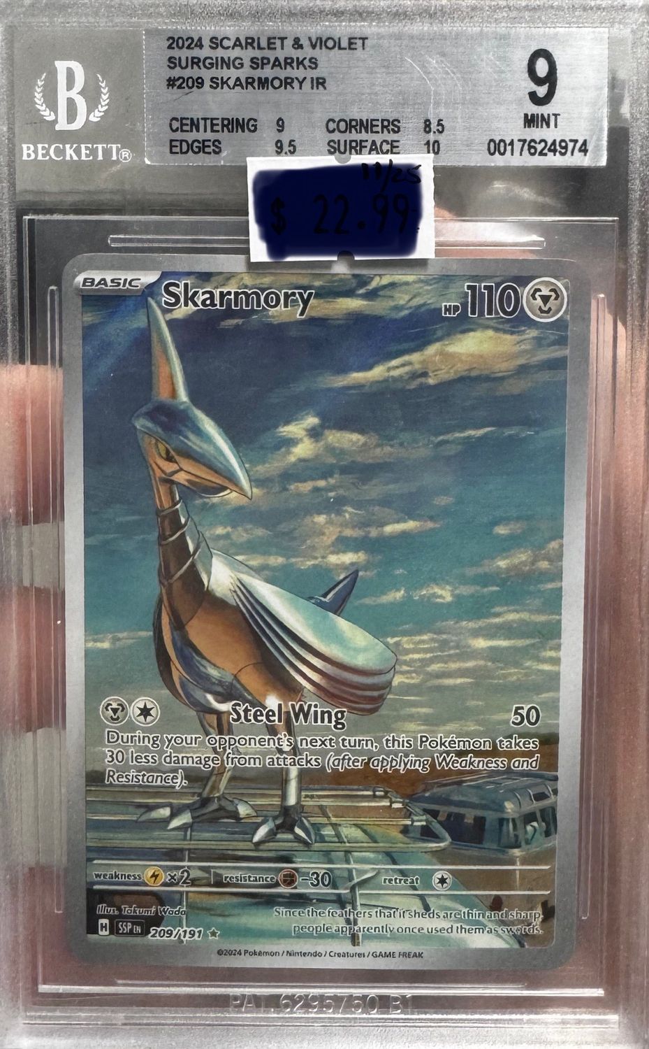 BGS 9 - 2024 Scarlet &amp; Violet - Surging Sparks - #209 Skarmory IR - [0017624974]
