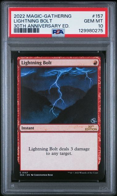 PSA 10 - Magic-Gathering - Lightning Bolt - 30th Anniversary ED. - #157 - [129980275]
