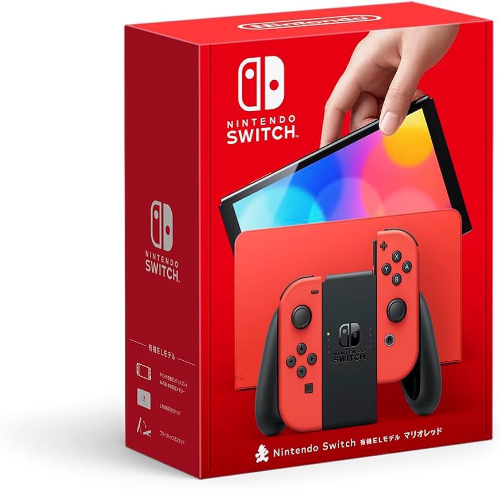 JP - Nintendo Switch OLED Console | Mario RED Edition, Condition: New/Sealed