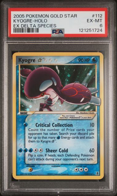 PSA - 6 - 2005 Pokemon Gold Star Kyogre-Holo EX Delta Species #112 [121251724]