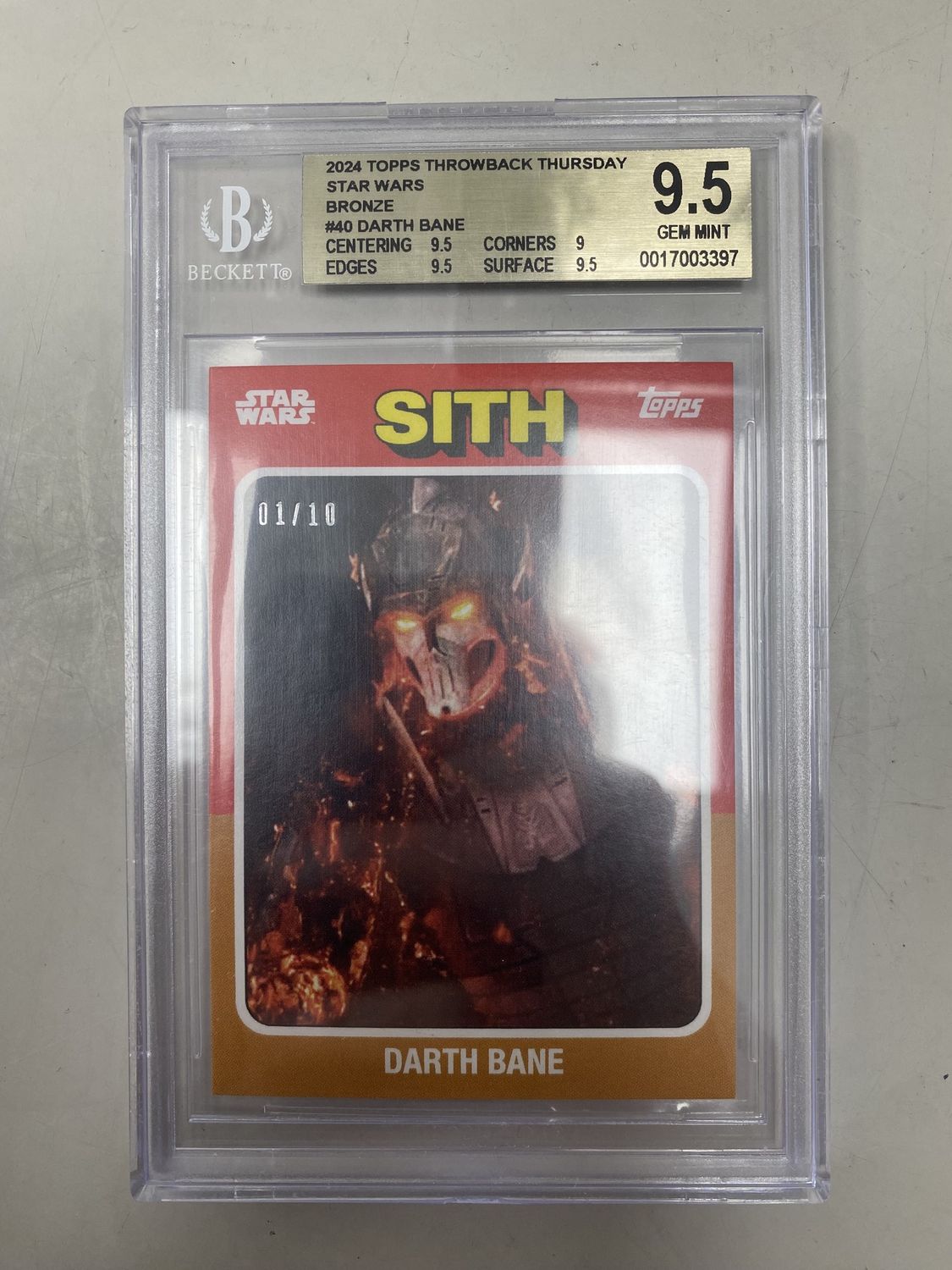 BGS - 9.5 - 2024 Topps Throwback Thursday Star Wars Bronze #40 Darth Bane [0017003397]