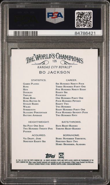 PSA - 10 - 2023 Allen &amp; Ginter Bo Jackson Silver Portrait Hot Box #135 [84786421]