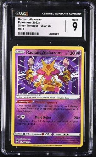 CGC - 9 - Radiant Alakazam Pokemon (2022) Silver Tempest 059/195 Holo [6057872013]