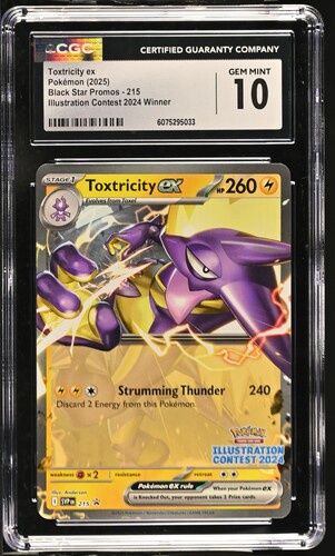 CGC - 10 - Toxtricity ex Pokemon (2025) Black Star Promos 215 Illustration Contest 2024 Winner [6075295033]