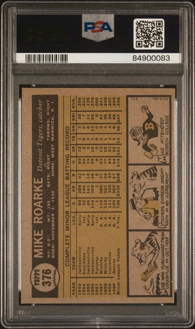 PSA - 5 - 1961 Topps Mike Roarke #376 [84900083]