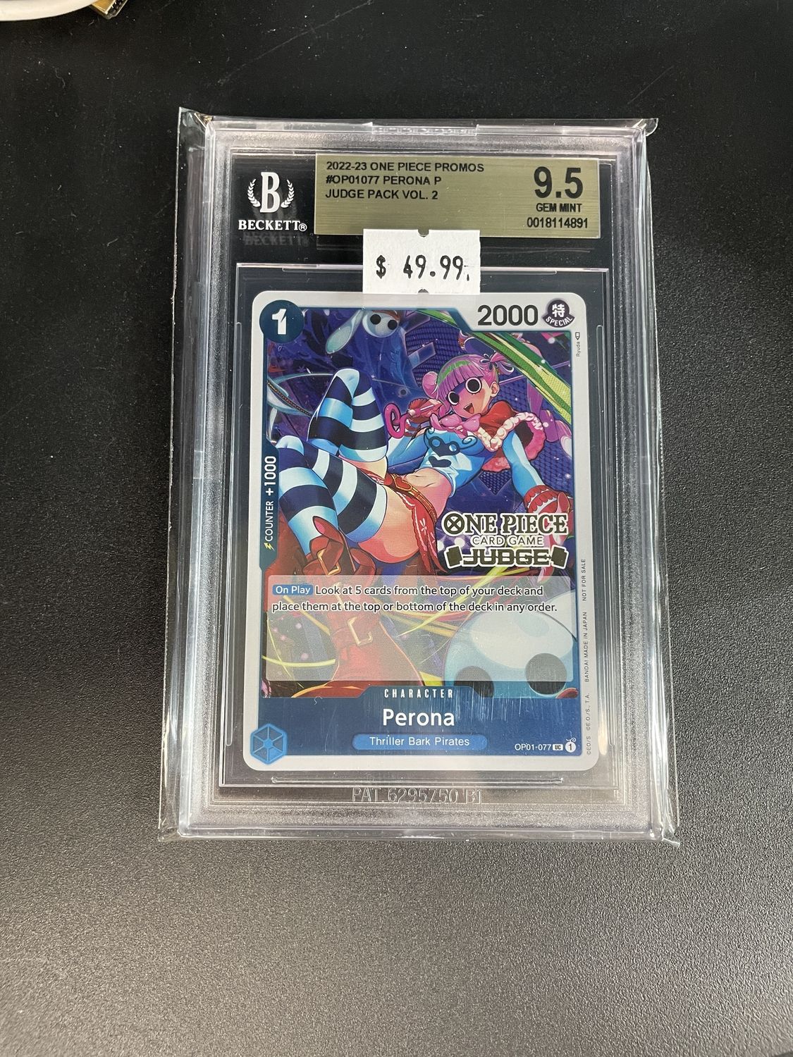 BECKETT 9.5 - 2022-23 ONE PIECE PROMOS JUDGE PACK VOL. 2 PERONA [0018114891]