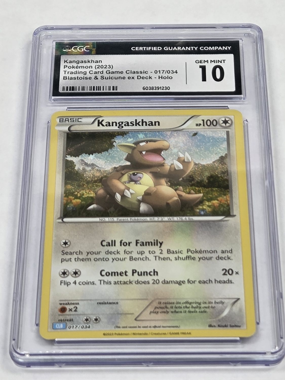 CGC - 10 - 2023 Pokemon Kangaskhan - Blastoise &amp; Suicune EX Deck Holo - 17/34 - [6038391230]