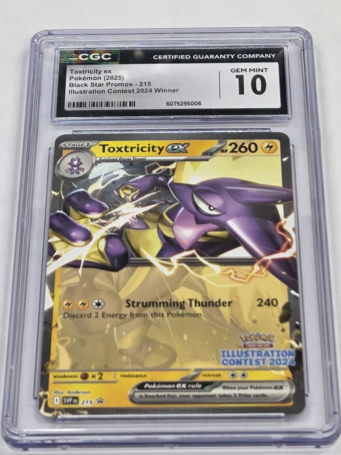 CGC - 10 - Toxtricity ex - 2025 Pokemon Illustration Contest 2024 Winner - Black Star Promo 215 - [6075295006]