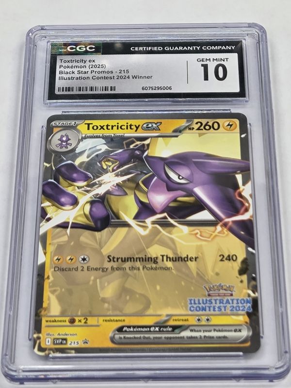 CGC - 10 - Toxtricity ex - 2025 Pokemon Illustration Contest 2024 Winner - Black Star Promo 215 - [6075295006]