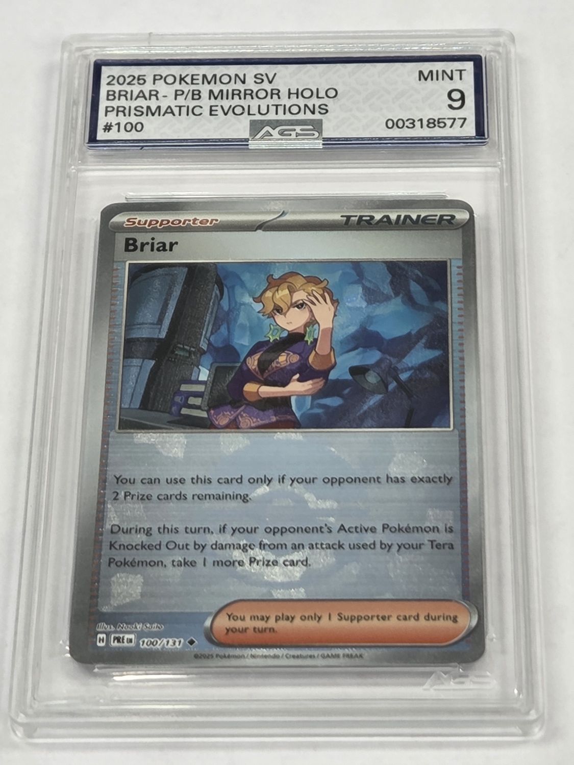AGS - 9 - 2025 Pokemon Briar - Prismatic Evolutions Mirror Holo - #100/131 - [318577]