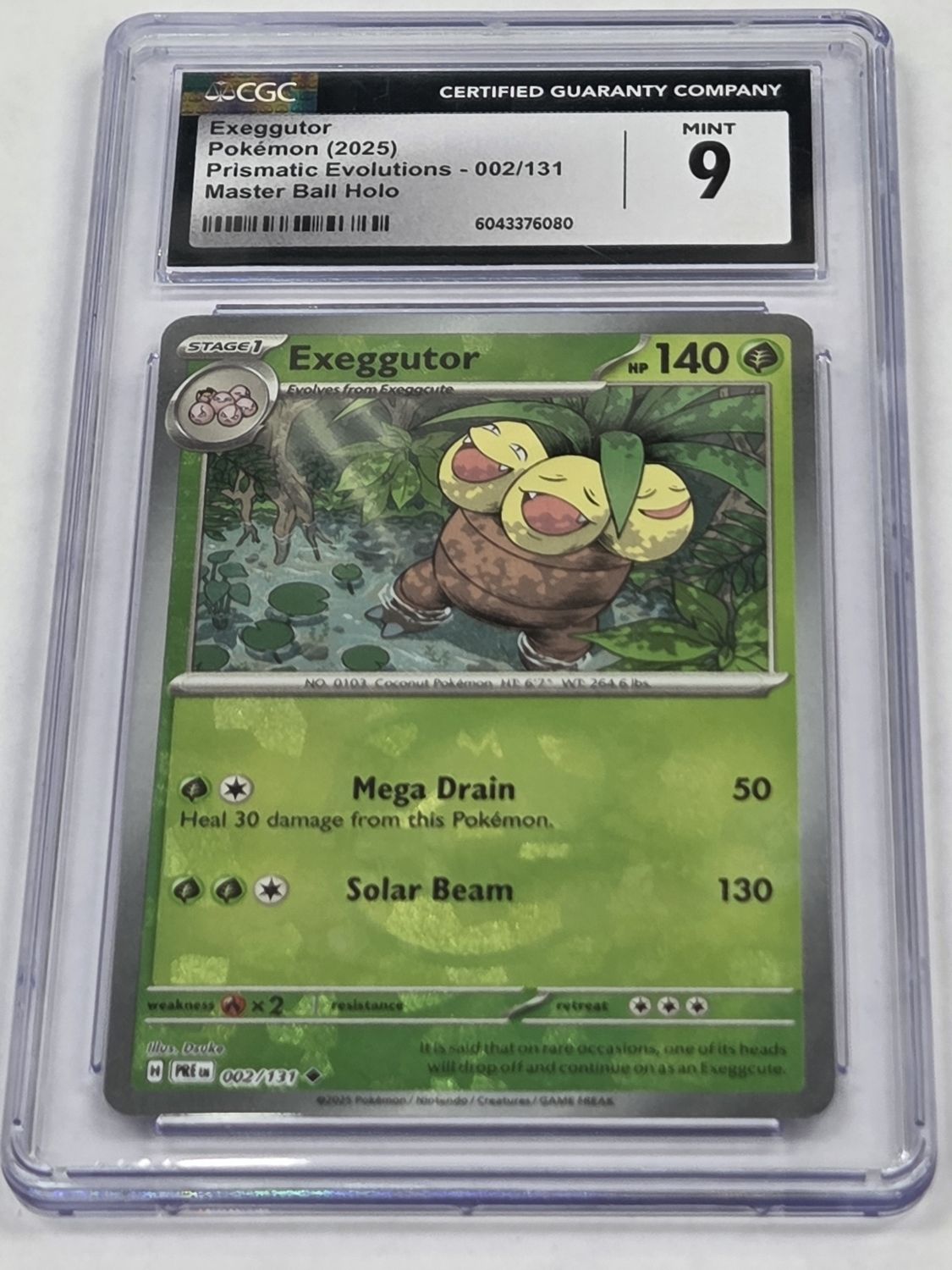 CGC - 9 - 2025 Pokemon Exeggutor - Prismatic Evolution Master Ball Holo - #2/131 - [6043376080]