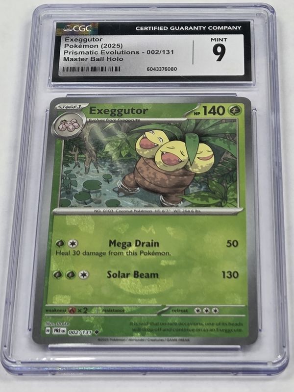 CGC - 9 - 2025 Pokemon Exeggutor - Prismatic Evolution Master Ball Holo - #2/131 - [6043376080]
