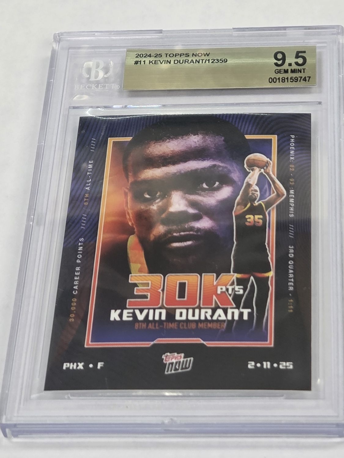 BGS 9.5 - 2024-25 Topps Now - #11 Kevin Durant/12359 - [0018159747]