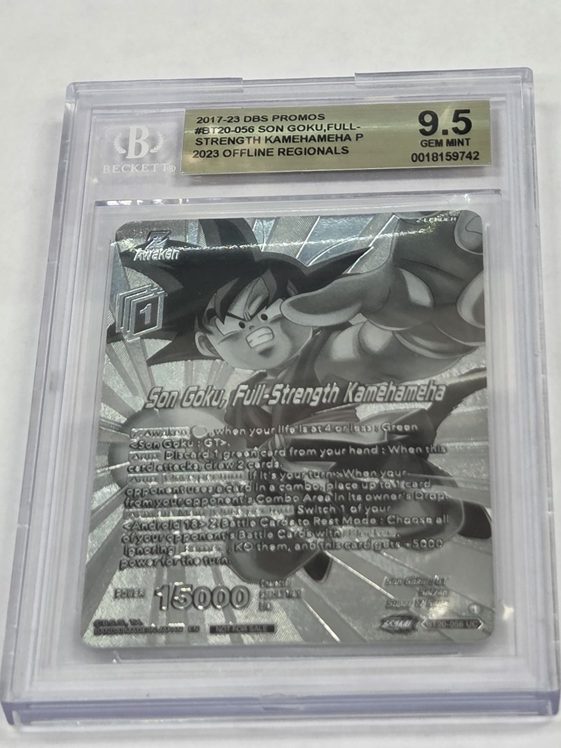BGS 9.5 - 2017-23 DBS Promos - #BT20-056 Son Goku, Full Strength Kamehameha P - 2023 Offline Regionals - [0018159742]