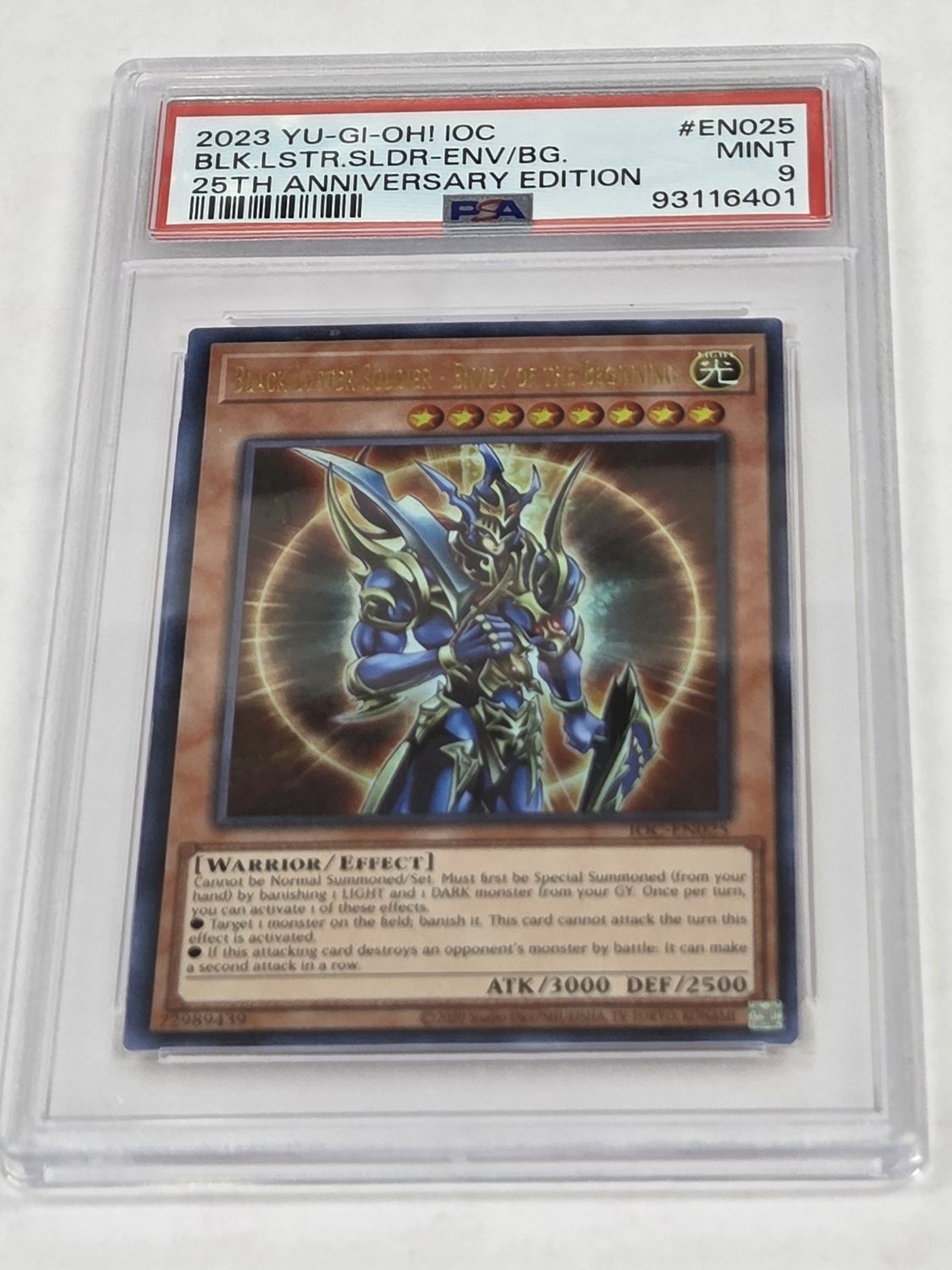PSA 9 - 2023 Yu-Gi-Oh! IOC - BLK. STR. SLDR.-ENV/BG. - 25th Anniversary Edition - #EN025 - [93116401]