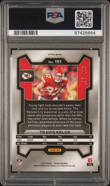 PSA - 10 - 2023 Prizm Travis Kelce Purple Ice [87428664]