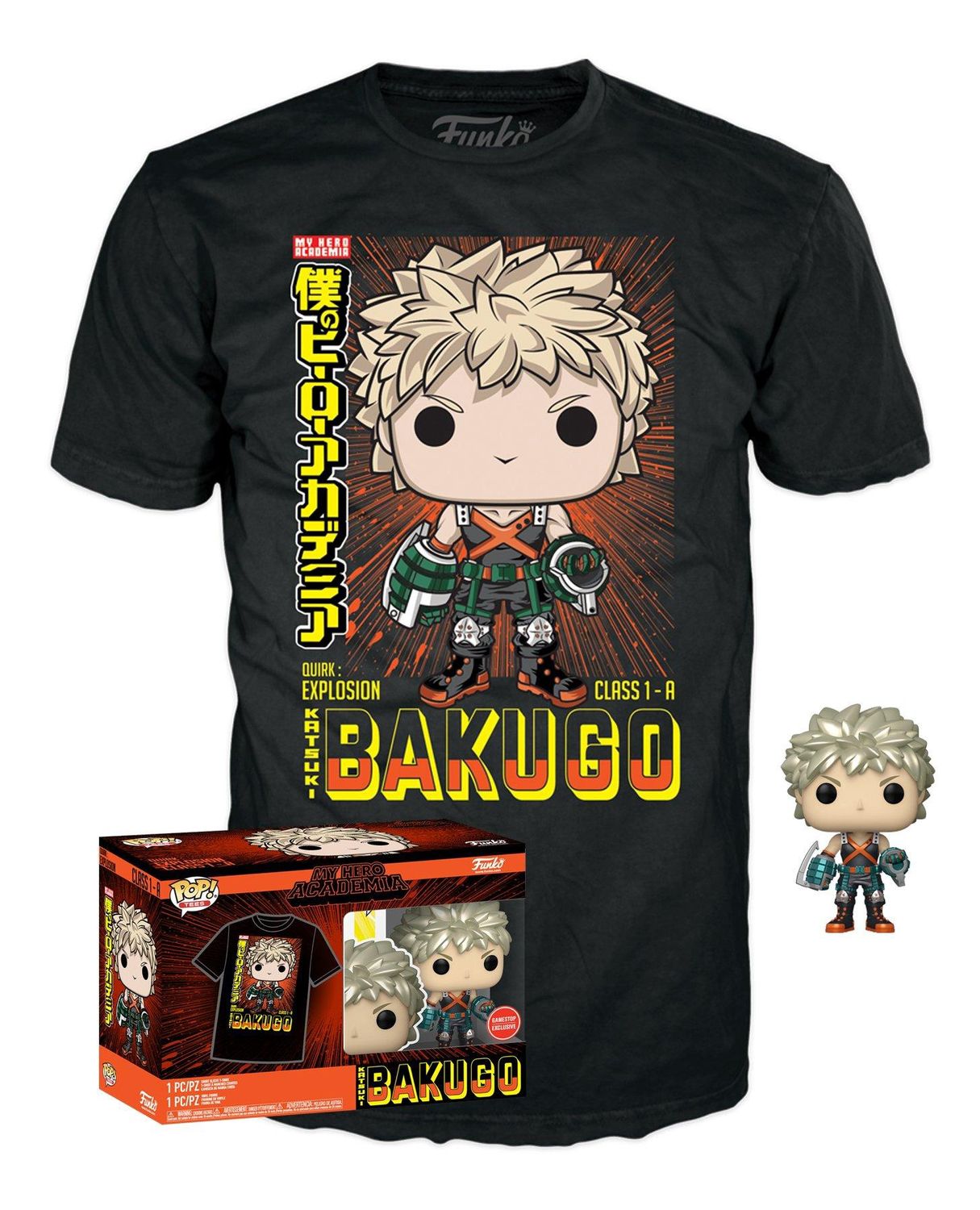 T-Shirt Combo Size - My Hero Academia - Bakugo - Gamestop Exclusive - Funko Pop!