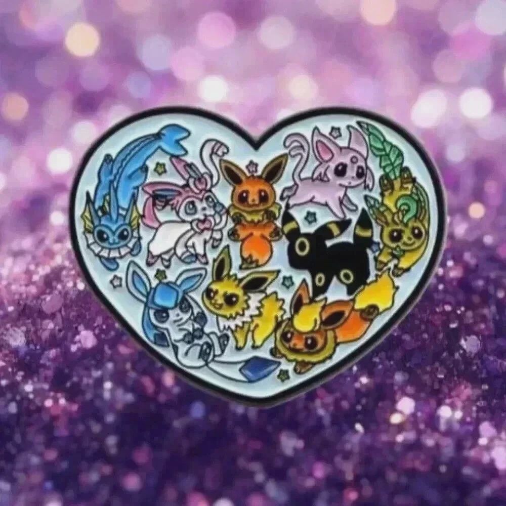 Eeveelution Heart Enamel Pin