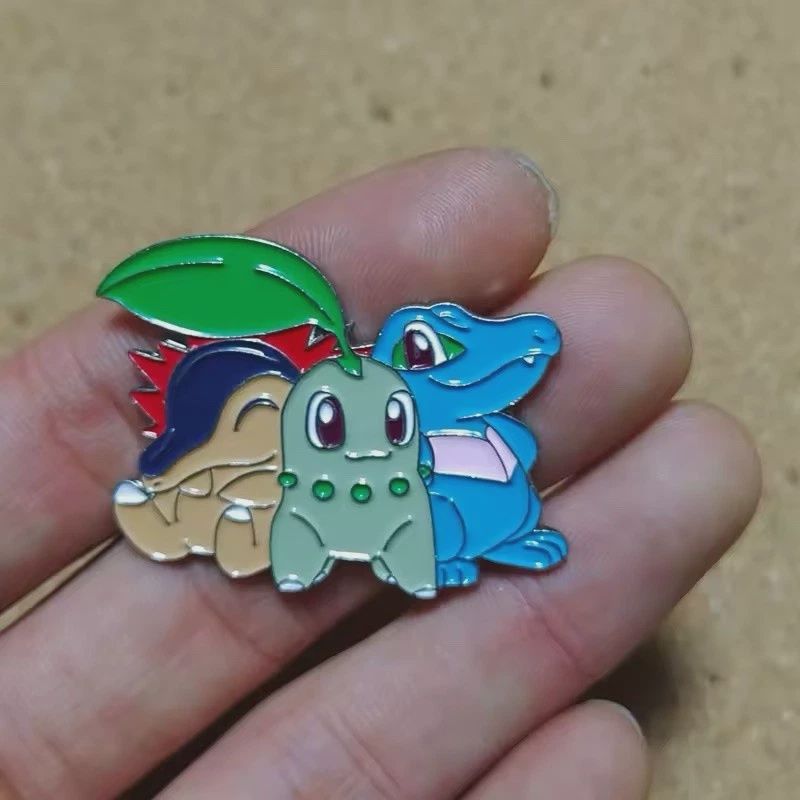 Cyndaquil Chikorita Totodile Enamel Pin