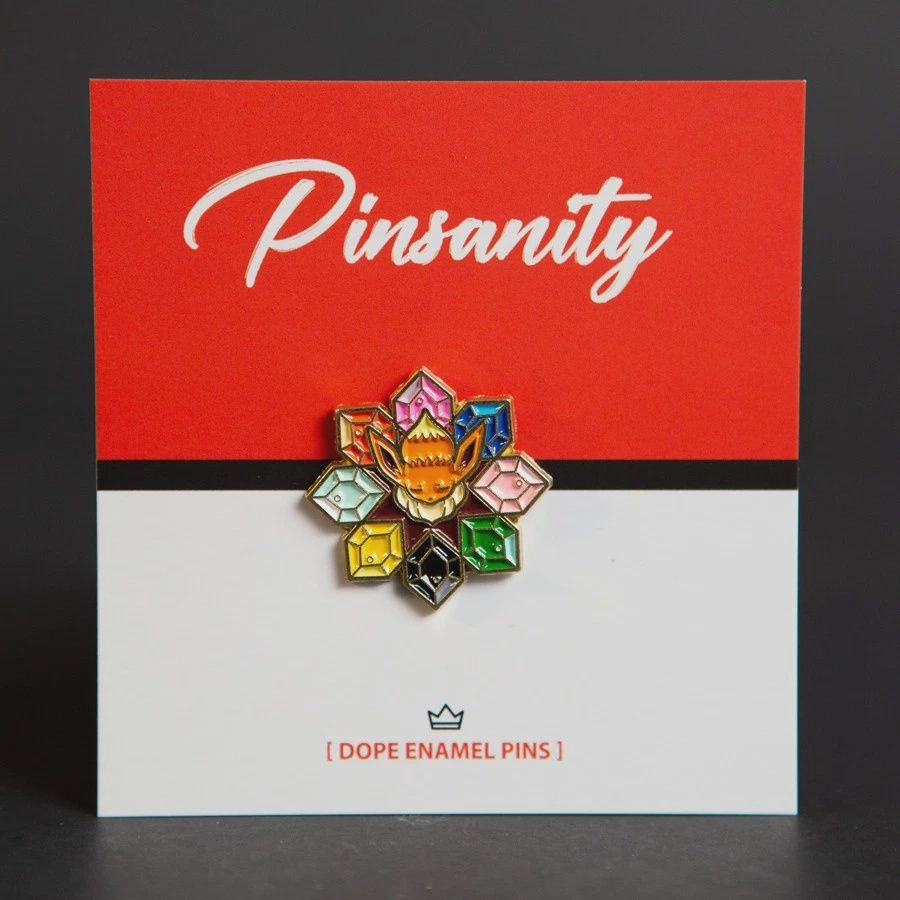 Eevee Evolution Stones Flower Enamel Pin