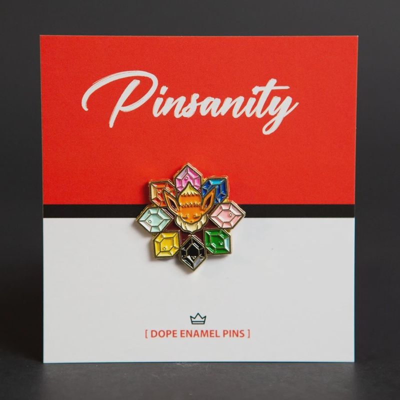 Eevee Evolution Stones Flower Enamel Pin