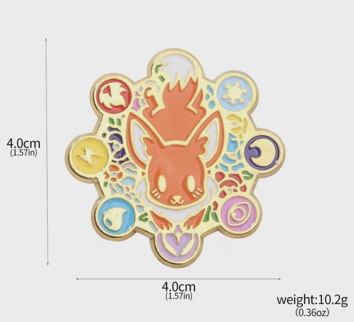Eevee Type Badge Enamel Pin