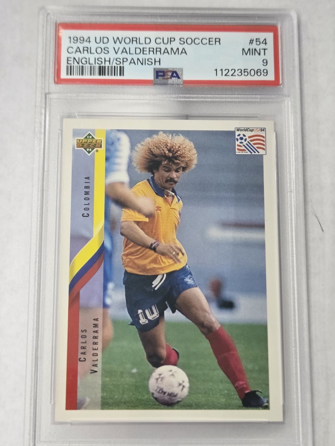 PSA - 9 - 1994 UD World Cup Soccer Carlos Valderrama Englis/Spanish  #54 - [112235069]
