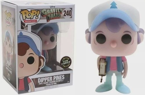 Funko Pop! #240 Dipper Pines - Gravity Falls, Condition: Good, Exclusive: None, Variant: Glow Chase