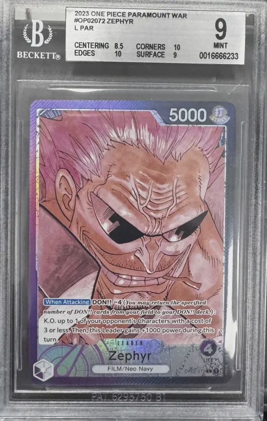 BGS 9 - 2023 One Piece Paramount War - #OP02072 ZEPHYR - L PAR - [0016666233]
