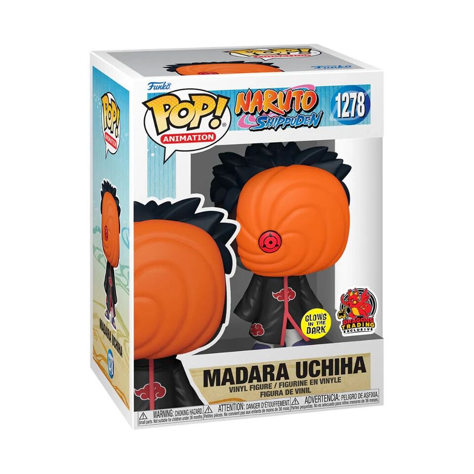 Madara Uchiha - Funko Pop! #1278 - Naruto, Condition: Good, Exclusive: Dragons Trading Exclusive, Variant: Glows in the dark