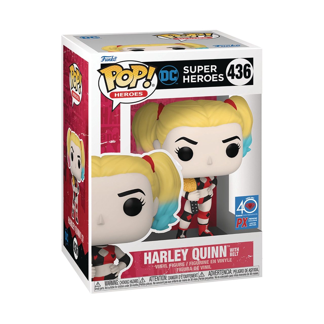 Funko Pop! #436 Harley Quinn With Belt - DC Super Heroes, Condition: Good, Exclusive: Diamond Comic Distributors / PX Limited Edition, Variant: None
