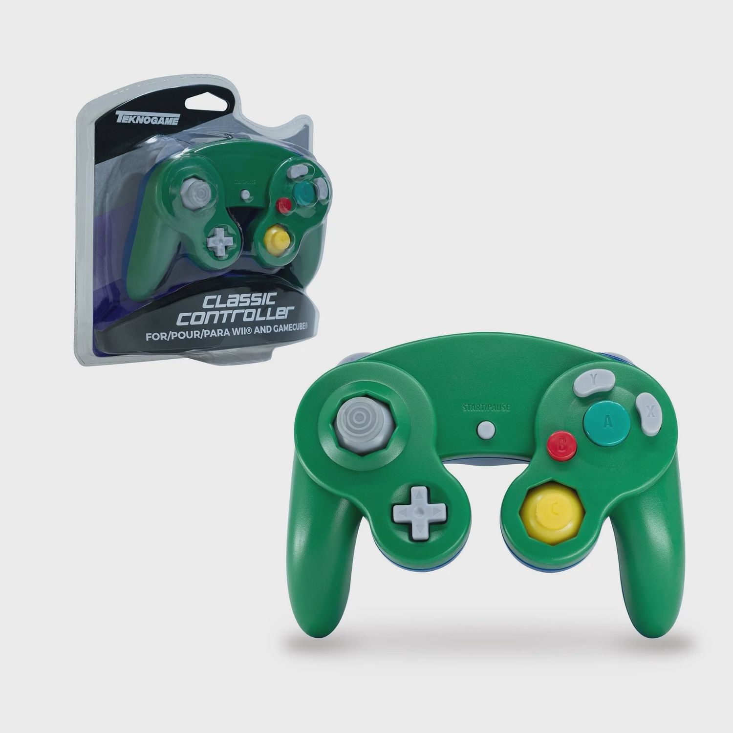 [Teknogame] 3rd Party Gamecube Controller - Green/Blue (Luigi), Condition: New/Sealed