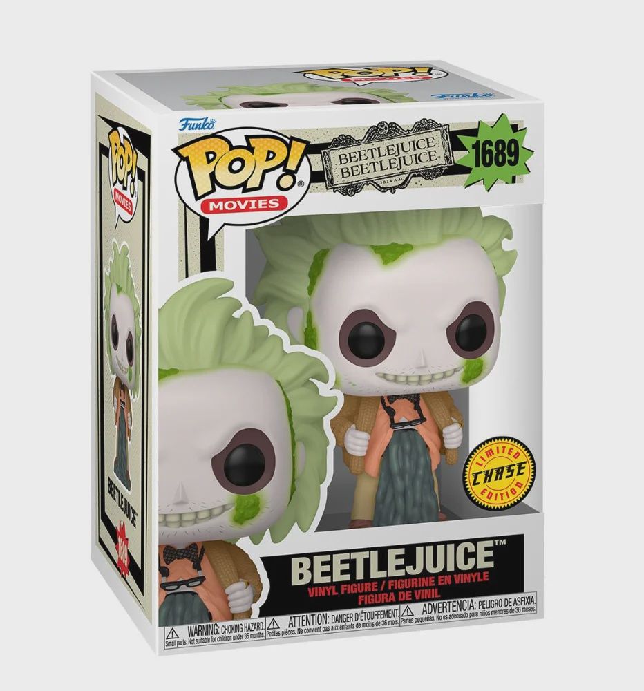 Funko Pop! #1689 Beetle Juice - Beetle Juice Beetle Juice, Condition: Good, Variant: Chase