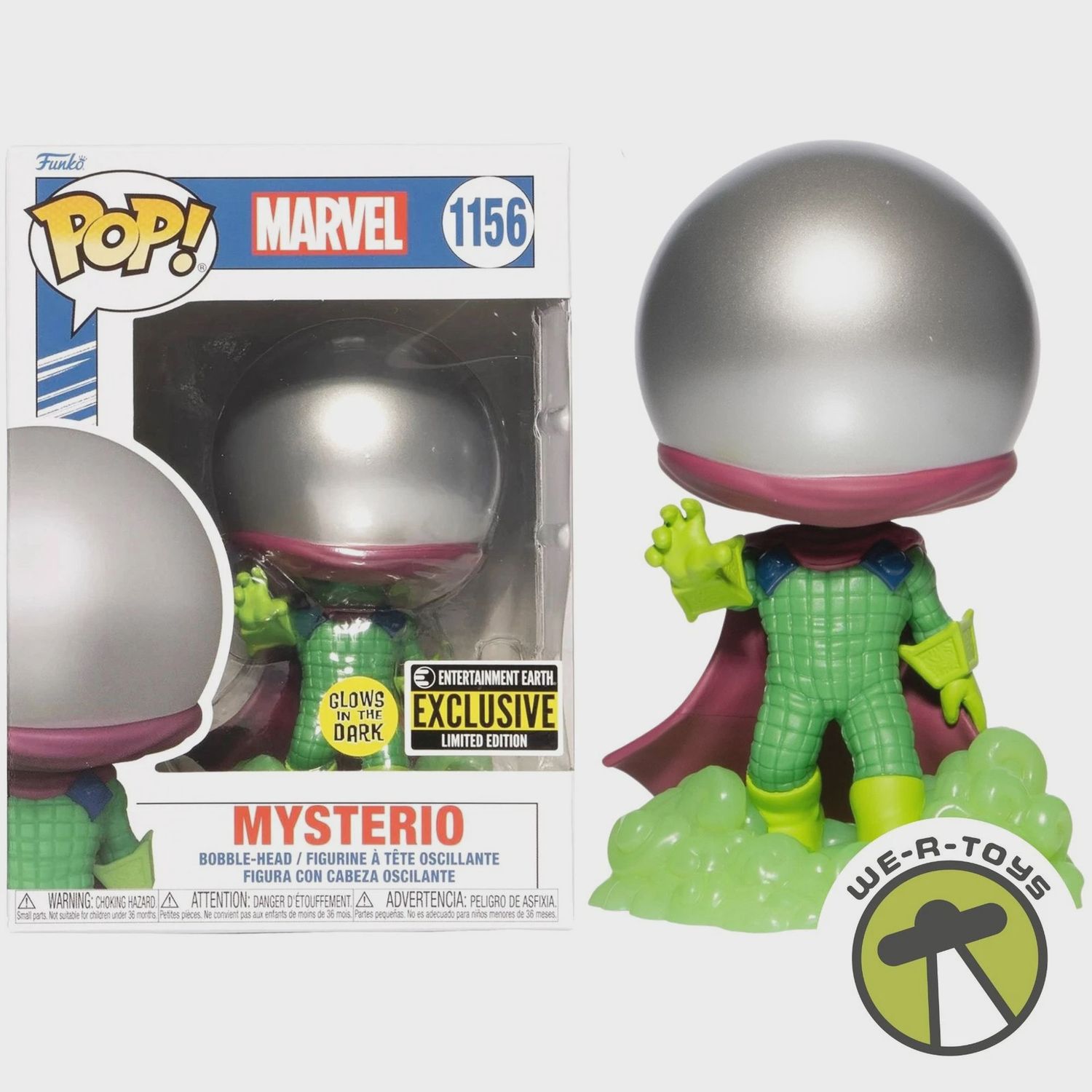 Funko Pop! #1156 Mysterio - Marvel, Condition: Good, Exclusive: Entertainment Earth Exclusive, Variant: Glows in the Dark