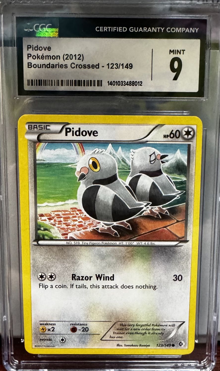 CGC 9 - Pidove - Pokemon (2012) - Boundaries Crossed - 123/149 - [1401033488012}