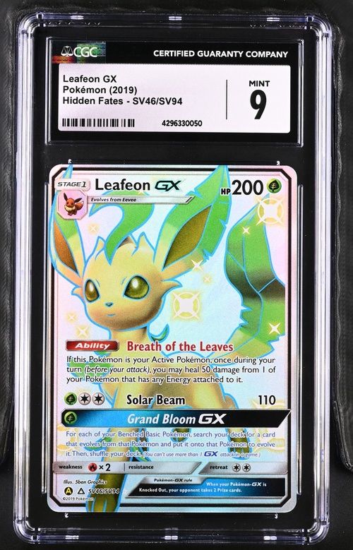 CGC 9 - Leafeon GX Pokemon (2019) Hidden Fates - SV46/SV94 [4296330050]