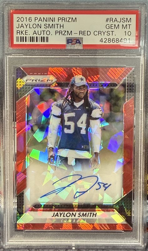 PSA 10 - 2016 Panini Prizm Jaylon Smith RKE. Auto. PRZM - Red Cryst. #RAJSM [42868491]