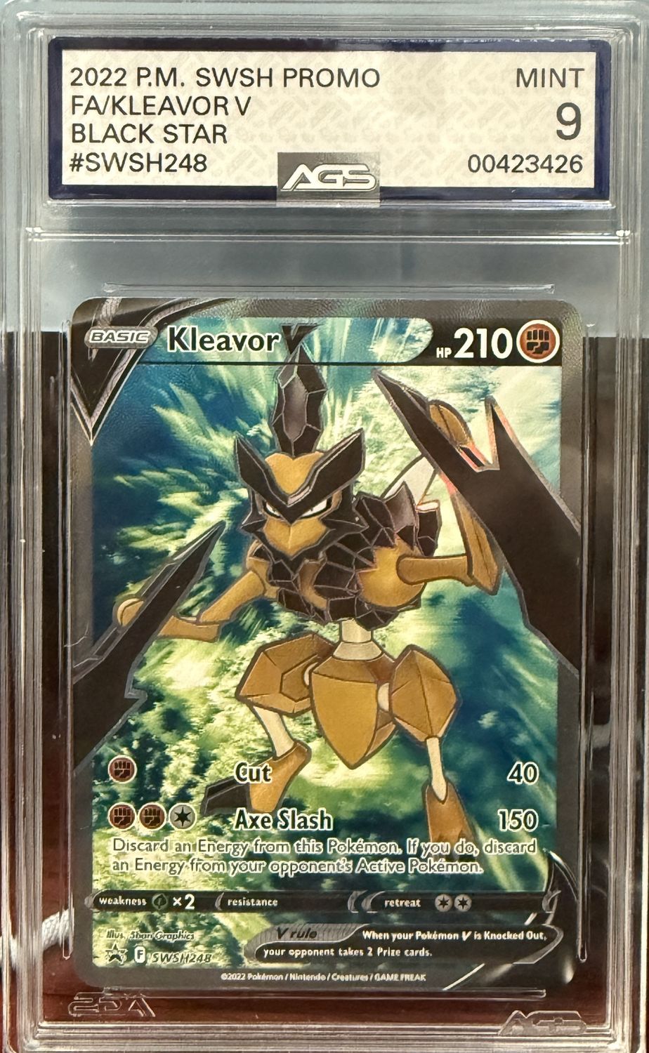 AGS 9 - 2022 P.M. SWSH PROMO FA/Kleavor V Black Star #SWSH248 [00423426]