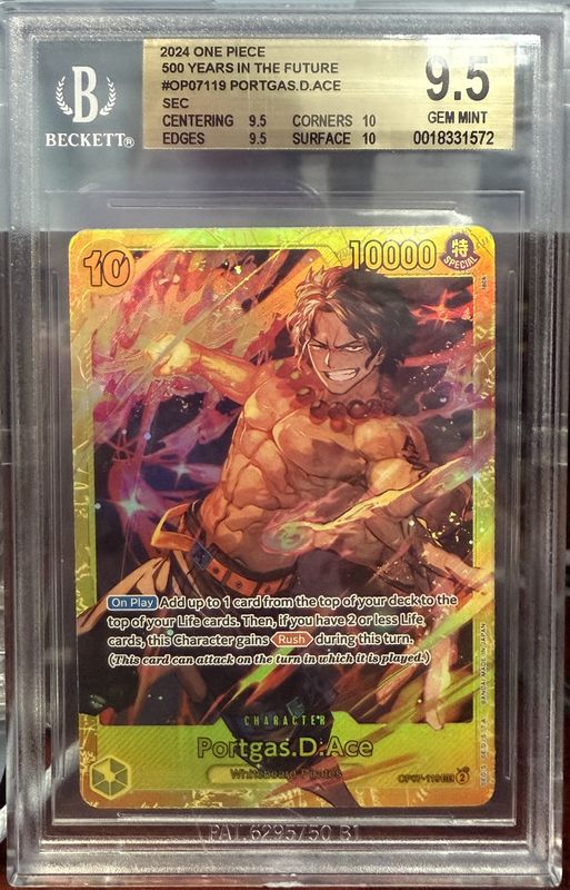 BGS 9.5 - 2024 One Piece 500 Years in the Future  #OP07119 Portgas.D.Ace SEC [0018331572]