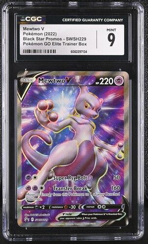 CGC 9 - Mewtwo V Pokemon (2022) Black Star Promos - SWSH229 Pokemon GO Elite Trainer Box [6082297134]