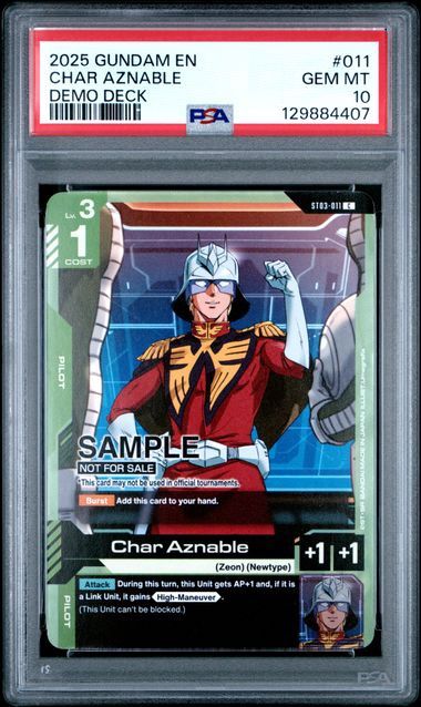 PSA 10 - 2025 GUNDAM DEMO DECK #011 CHAR AZNABLE (129884407)