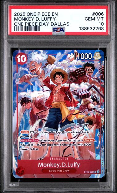 PSA 10 - 2025 ONE PIECE PROMOS #006 MONKEY D. LUFFY ONE PIECE DAY DALLAS (138532268)