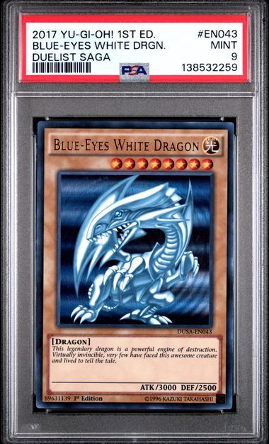 PSA 9 - 2017 Yu-Gi-Oh! 1st Ed. Blue-Eyes White Drgn. Duelist Saga #EN043 [138532259]